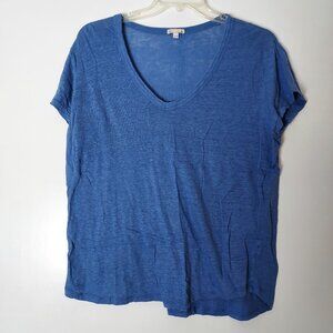 Women's Large Gap Linen V-Neck Tee